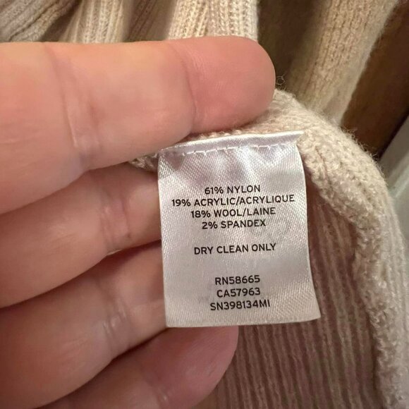 Size M - Something Navy - Cream and Beige Long Sleeve Sweater Wrap - Picture 6 of 6